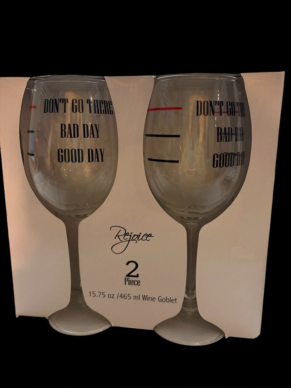 2-Piece Clear Wine Goblet Set with Mood Indicator new in box
